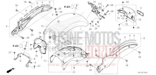 GARDE-BOUE ARRIERE CMX500AR de 2024
